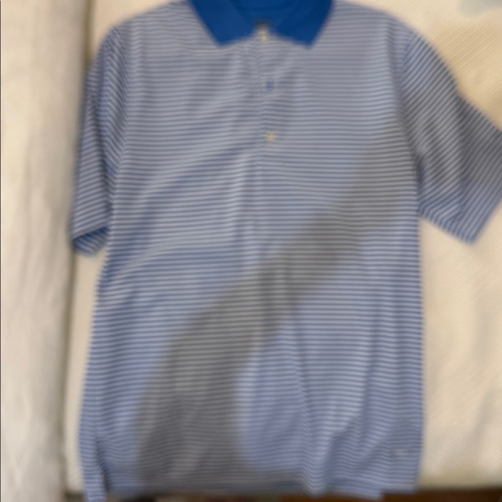 Greg Norman Collection Blue and White Polo   Grove park Inn logo